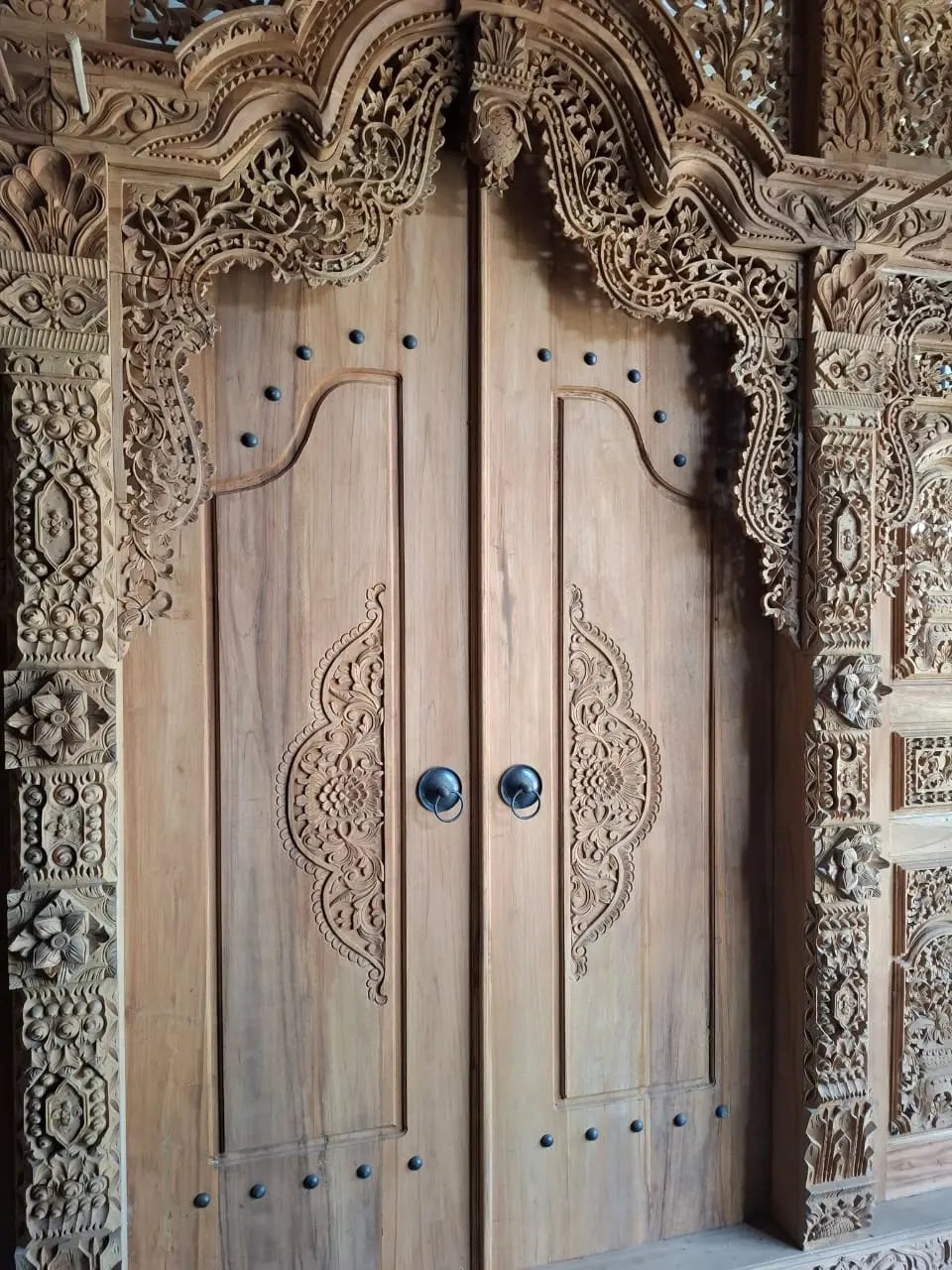 Pintu Sketsel Gebyok Jati Ukiran Jawa