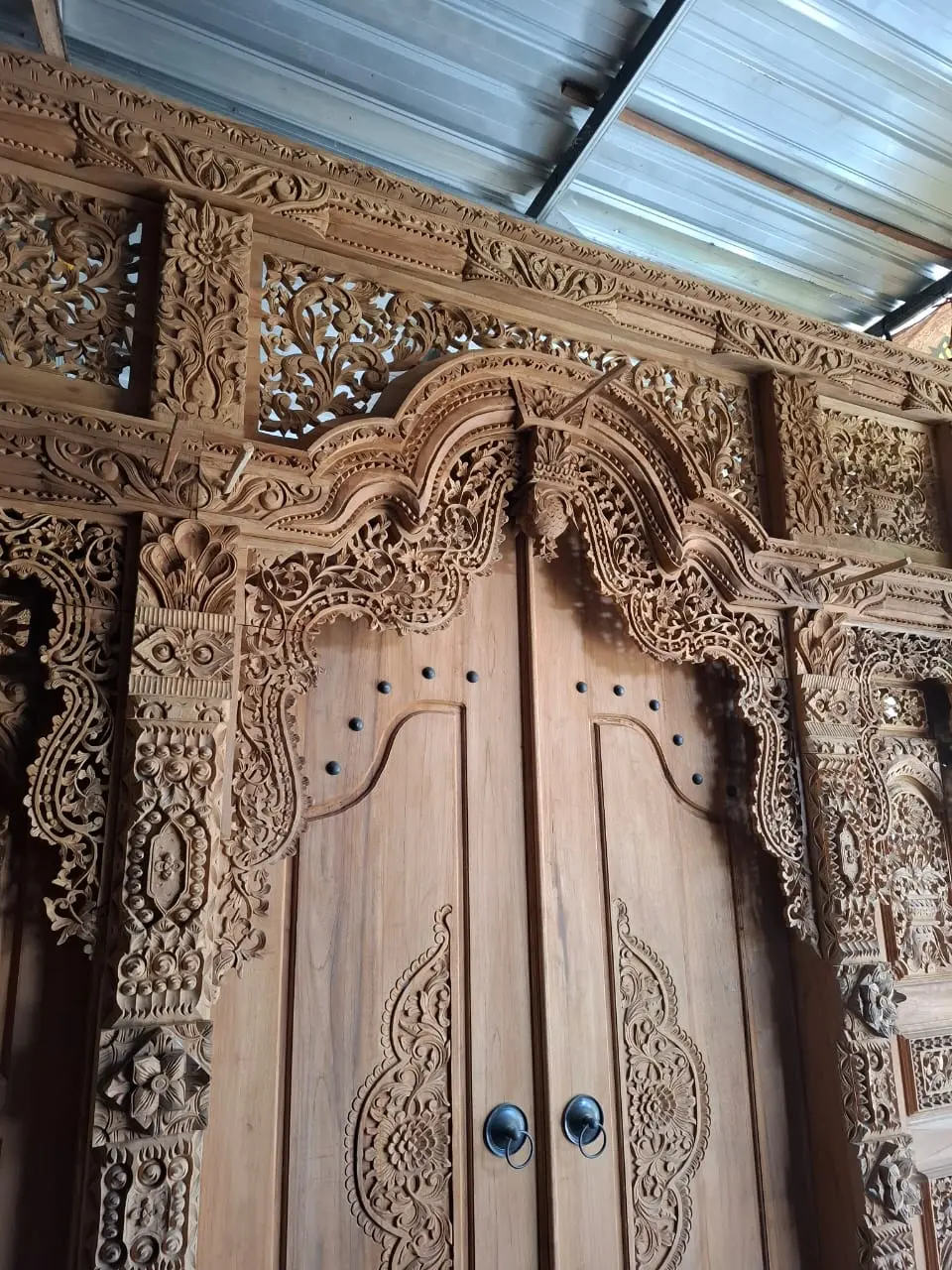 Pintu Sketsel Gebyok Jati Ukiran Jawa