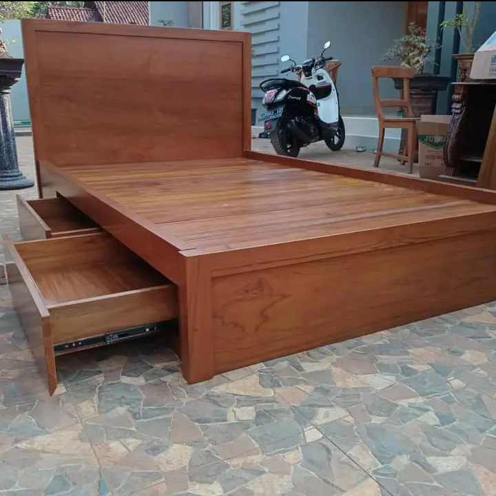 Tempat Tidur Jati Minimalis, Ranjang Kayu Jati Jepara, Tempat Tidur Minimalis Modern, Ranjang Jati Mewah