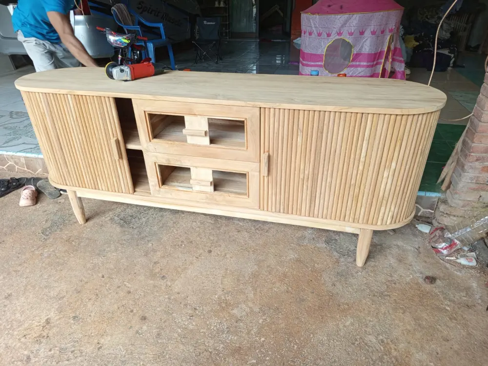 bufet minimalis kayu jati