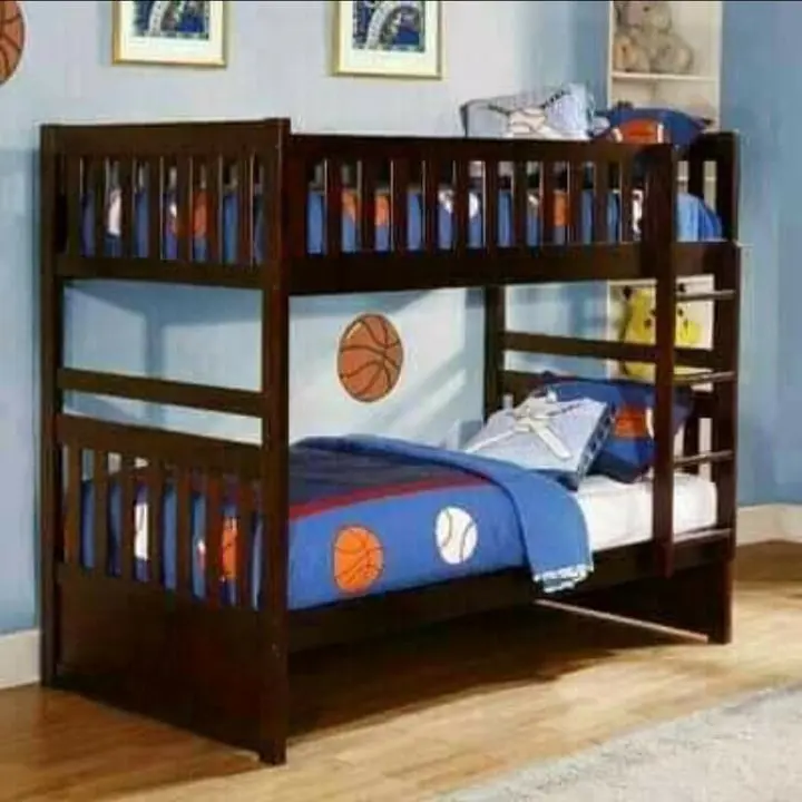 tempat tidur tingkat anak, ranjang susun minimalis, tempat tidur tingkat kayu jati