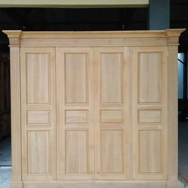 Almari Minimalis Jati 4 Pintu