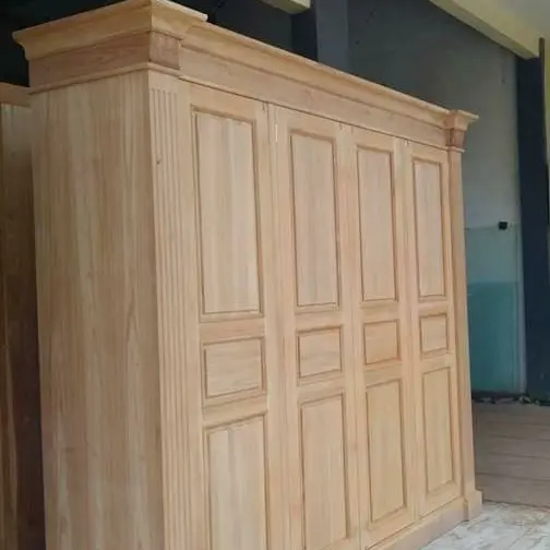 Almari Minimalis Jati 4 Pintu