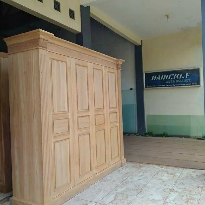 Almari Minimalis Jati 4 Pintu