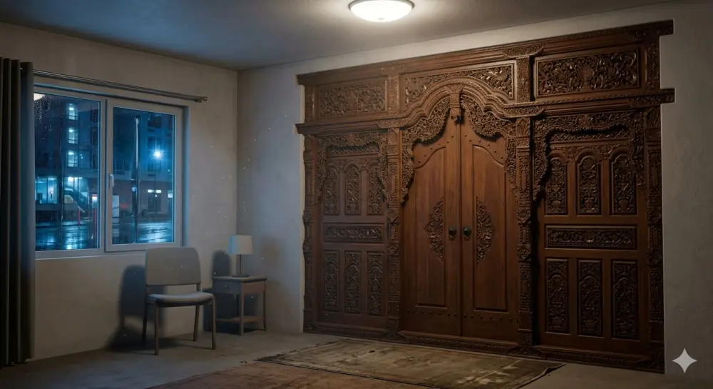 Pintu Sketsel Gebyok Jati Ukiran Jawa