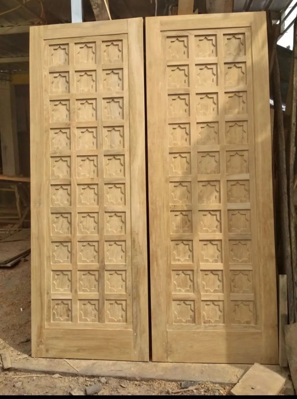 Pintu Kusen Kayu Jati Minimalis Ukiran Jepara – Pintu Rumah Jati Solid Premium